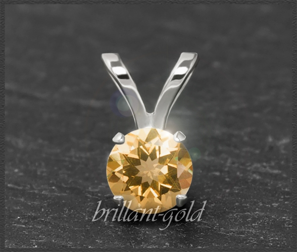 Anhänger 585 Gold Citrin orange, 4,5,6,7mm